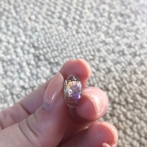 Chamilia pink glass bead in sterling silver